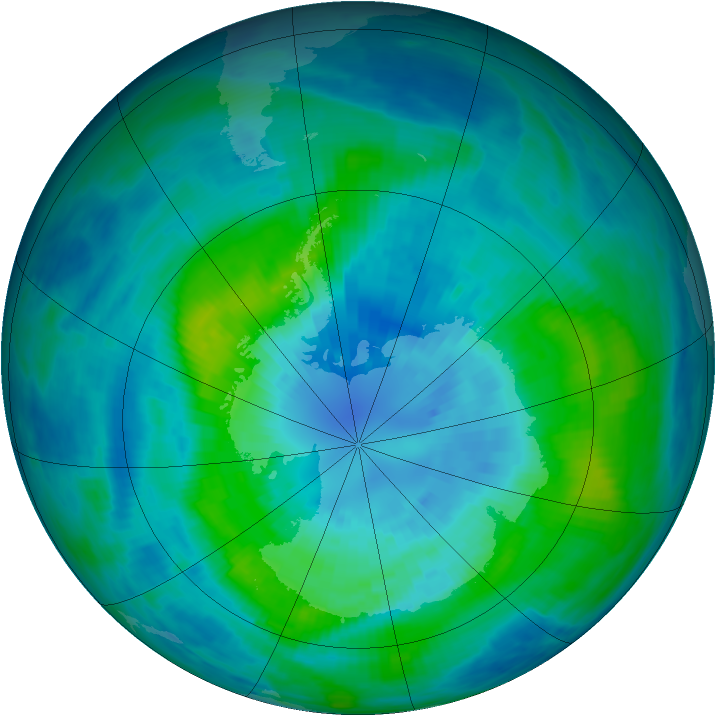 Antarctic ozone map for 28 March 1987